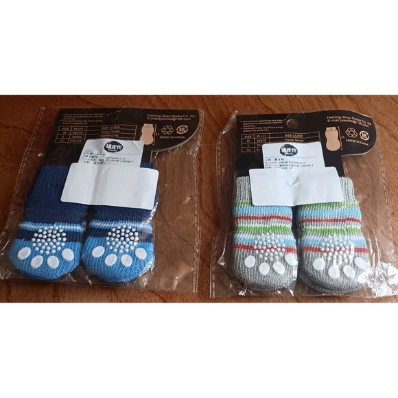 2 Pc Small Dog Pet Socks Skid Bottom Warm Puppy Anti-slip Socks Corgi New - Picture 2 of 3